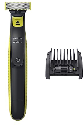Philips OneBlade verfügt über einen 5-in-1 verstellbaren Kamm, Trimmer, Rasierer und Elektrorasierer für Herren, QP2724/20. Grün