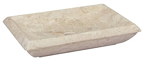 Tidyard Lavandino,Lavello,Lavabo da Appoggio,Lavandino Bagno,Lavabo da Bagno,Lavabo in Marmo,Lavandino da Esterno Crema 50x35x10 cm