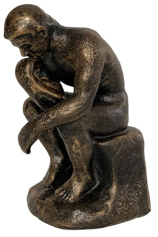 zeitzone Edle Skulptur Der Denker Figur nach Auguste Rodin Eisen Replik 16cm