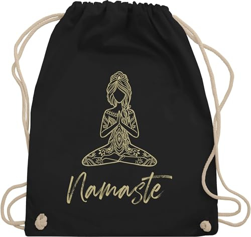 Turnbeutel Rucksack - Taschen - Namaste Motiv Yoga Geschenk I Meditation I Mandala - Unisize - Schwarz - yoga-tasche joga figur tasche baumwolle geschenke print beutel fans mit für alles motiven