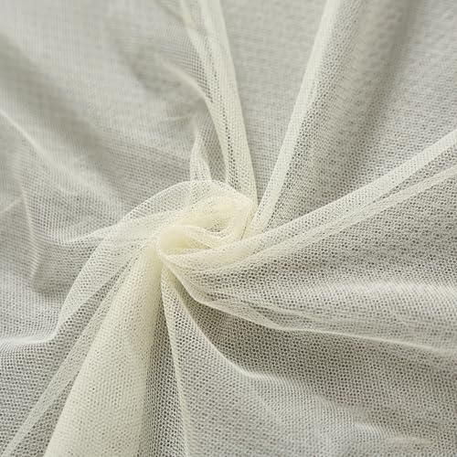Whakano 5m Tüll Stoffe zum Basteln,Meterware,Netzstoff Breite 220 cm,Stoffe zum Nähen,Dekostoff für Näharbeiten,Quilten DIY Basteln Handwerken,Scrapbooking,Vorhänge,Kostüm Kleid Bekleidung,Creme Gelb
