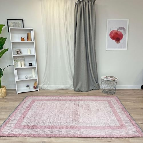 Alfa Rich 77x150 Cm Mauve Lilac Washable Area Rugs for Living Room Bedroom Kitchen Cotton Runner