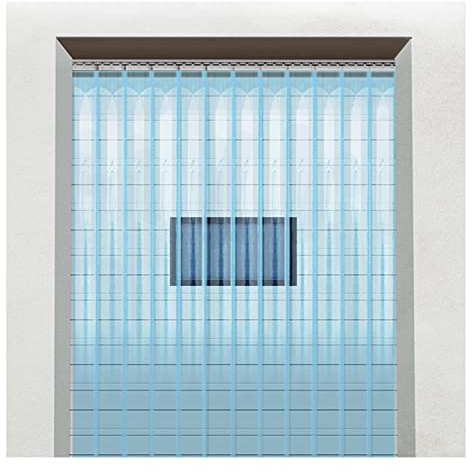 IBOWZ PVC Lamellen Streifenvorhang Kunststoff-Vinylstreifen-Türvorhang, transparenter PVC-Gefrierschrankvorhang, transparent, für begehbare Gefrierschränke, Lager, Reinräume
