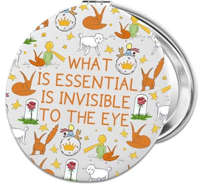 PLITI Kleiner Prinz Taschenspiegel What is Essential is Invisible to The Eye, PU-Leder, Taschenspiegel f¨¹r kleine Prinz-Buchliebhaber (Invisible Eye LCMU)