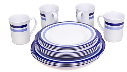 Melamin Camping Geschirr Set 16 tlg. Essgeschirr Teller Tasse Campfrei