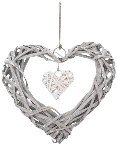 Herzförmige Ornamente, Herz-Weidenkranz,Kranzornament für Hochzeit - Herzförmiger Weidenkranz-Ornament, Wanddekoration zum Aufhängen für eine romantische Hochzeit