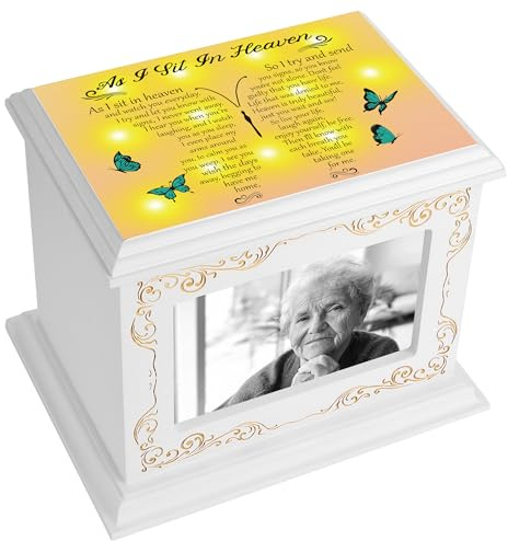 Urnas de cremación para cenizas humanas, adultos, machos o mujeres, urnas conmemorativas funerarias para cenizas con marco de fotos, caja de urnas de madera y ataúd para hombres y mujeres, urna de