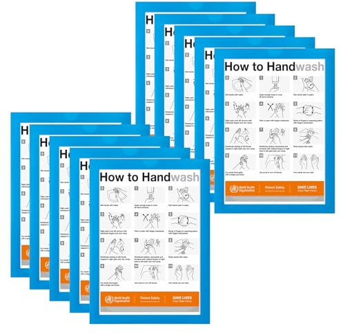 COSHEHKG 10 Stück Selbstklebetasche, A4 Blau Frame Klarsichthüllen Klarsichtfolien Extra Stark Ordner Etikettenhalter Selbstklebend