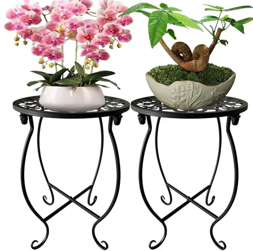 EKINIYAR Supporto per piante per interni ed esterni, supporto per piante in metallo, per piante da interno, supporto decorativo per vasi da fiori in ferro, scaffale per fioriera singola, uso in