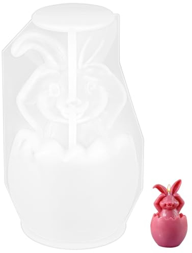 VALICLUD Silicone Molds Baking Rabbit Egg Mold 5 Inch Easter Silicone Egg Moulds for Candle Wax Chocolate Resin Soap DIY Crafts