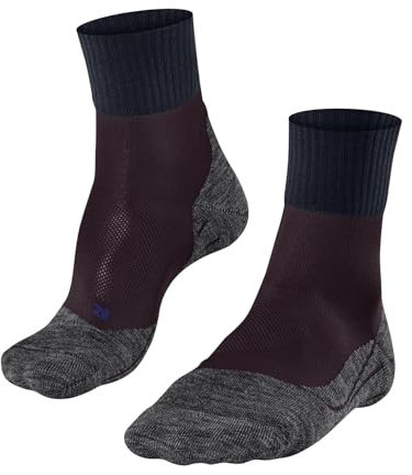 FALKE TK2 Explore Cool Short M Sso lyocell hilo funcional antiampollas gruesos 1 par, Calcetines para senderismo Hombre, Rojo Barolo 8526, 46-48
