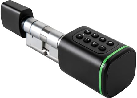 IP5 x Smart serratura per porta da 35 – 45 mm, lunghezza cilindro regolabile, con chiave, Smart Keycard, per case, appartamenti, garage, cantine, hotel e uffici