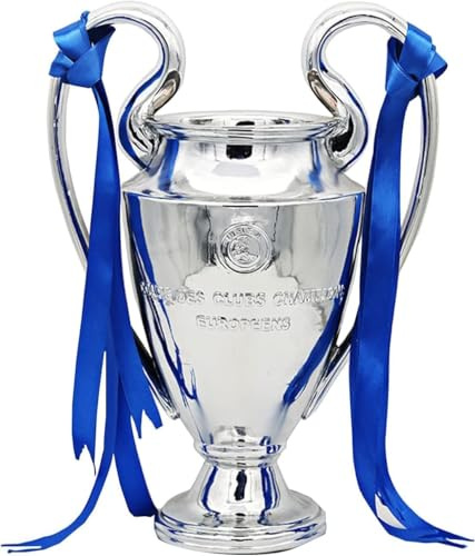 Aenglcvsm Champions Trophy Football Cup Replica Trophy Resin Sports League Champions Collection Souvenirs Decorations for Home Office Gifts for Fans 16cm