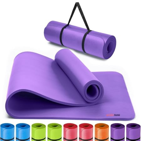 Winder Home | Yogamatte, Fitnessmatte Rutschfest Und Trainingsmatte, Yoga Matte Dicker, Sportmatte Dicke, Gym Matte, Yogamatte Rutschfest, Sportmatte Groß (Lila (M) 185 cm)
