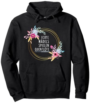 Querflöte Orchester Musik Flöten Konzert Damen Mädchen Pullover Hoodie