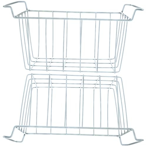 Lot de 2 paniers de rangement en maille métallique antirouille pour congeler les aliments dans un coffre à glace pour économiser de l'espace