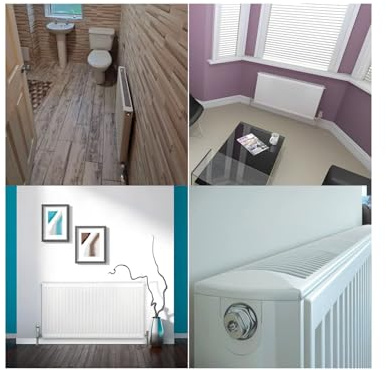 Stelrad Softline K1 600x400mm Radiator with Curved Top Grille & Ends