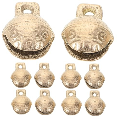 EPIGEIST 10 Stück Teiliges Mini Bauernhof Glocken Kupfer Vintage Metall Viehglocken mit Lautem Klang Langlebig für Anti Verlust Dekoration an Rindern Schafen Pferden und DIY anhänger