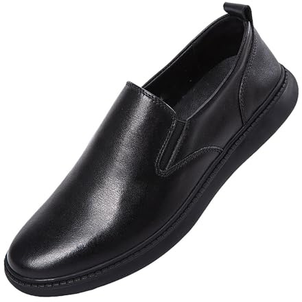 Scarpe da Uomo in Pelle Pieno Fiore, Punta Rotonda con Suola in Gomma Antiscivolo, Comode Scarpe Casual Formali for Ufficio Tutti I Giorni Matrimoni(42 EU)