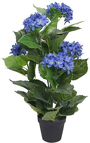 Genérico Planta Artificial Hortensia con macetero 60 cm Azul