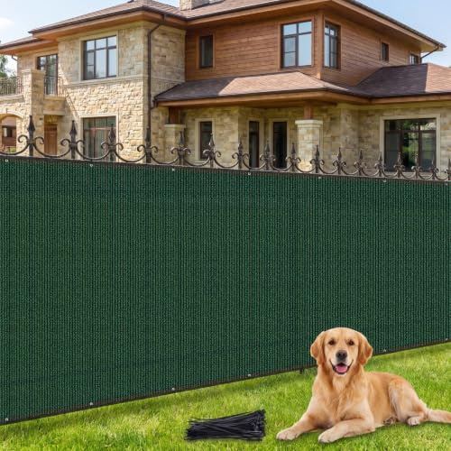 Amagenix Brise Vue Occultant Extérieur HDPE 130g/m² Protection Rayons UV Résistant au Vent et aux Déchirures avec Attaches de Fixation pour Jardin Balcon 1x10m Vert