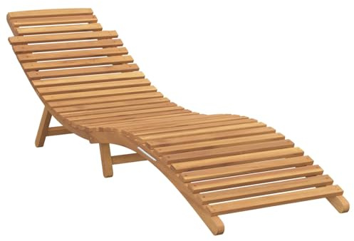 Mhdvray Teakliege 198×55×58 cm, wetterfestes Kissen, 110 kg, Garten Terrasse Balkon