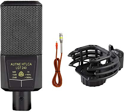 Almeigrity Microfono a condensatore cardioide a diaframma largo Microfono unidirezionale con cavo antiurto per la registrazione di podcasting di gioco