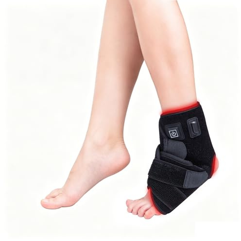WHOOLEFUN Red Light Therapy Ankle Belt, 660nm & 850nm Red Light Pulse Foot & Ankle Wrap with 88pcs LED Lamp, Timing 20 Minutes, for Ankle/Foot/Knee/elbow Joint Pain Relief