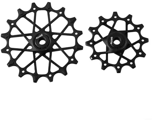 EffiFish 2 Stück Fahrrad-Schaltwerk-Räder 12T + 16T mit Keramik-Kugellagern für Sram NX für GX für XX1-Antrieb schwarz