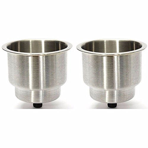 NUZAMAS Set of 2 Stainless Steel Cup Drink Holder Marine Boat RV Camper Caravan
