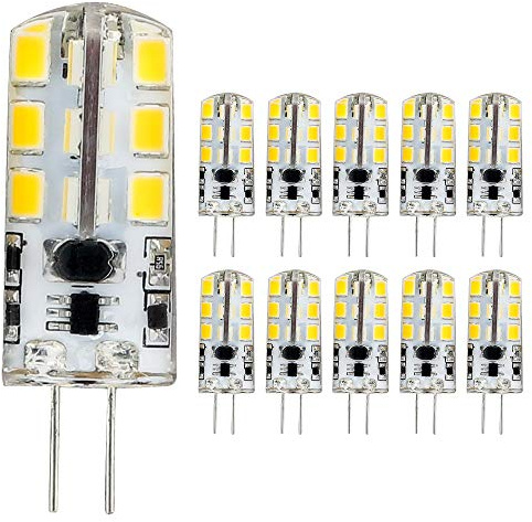 Mengjay® 10 Stück - G4 LED Lampe 3.5Watt, Warm-Weiß - LED Leuchtmittel,24 SMD Leds - 360° Abstrahlwinkel,AC/DC 12V