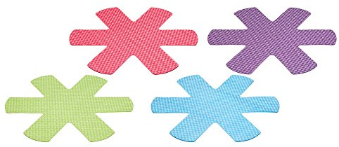 Colourworks Anti-Scratch Fabric Pan Protectors, Pot and Pan Cushioned Dividers for Separating Non Stick Saucepans, 'Brights' Colours, 38 cm (15'') - Pack of 4