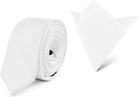 Ladeheid Herren Schmale Krawatte & Einstecktuch Set SP/P (150cm x 5cm, 22cm x 22cm)