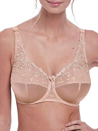 Fantasie Women's Belle Full Cup Floral Bra with Underwire Coverage, Sheer, Natural Beige, 38GG