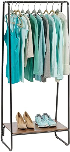 Iris Ohyama Garderobenständer, Kleiderständer, 1 Ebene, Schwarz, Robuster Rahmen, Rutschfest, Für Schlafzimmer, Studio, Schrank, Garderobe mit schuhschrank, Wäscheständer, Einfacher Aufbau, PI-B1