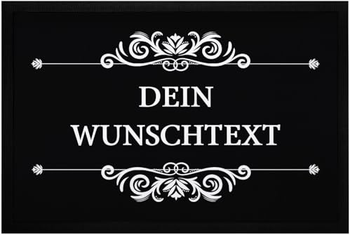 SpecialMe® Fußmatte mit Wunschtext eigenem Text individuell anpassbarer Schrift rutschfest & waschbar Weiss 60x40cm