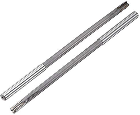 sourcing map 8mm Chucking Reamer High Speed Steel Carbide Tip H7, 8 (200mm) Length Lathe Machine Reamer Straight Flute, Milling Tool for Metal Copper 2pcs