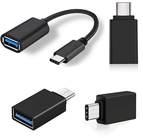 iJiZuo USB C Adapter auf USB 3.0 [4 Stück], OTG USB Typ C auf USB 3.0 Kabel, für MacBook Air 2020/2018, MacBook Pro 2018, Huawei P30,Google Pixel 3XL, Galaxy S20/S10 (Schwarz)