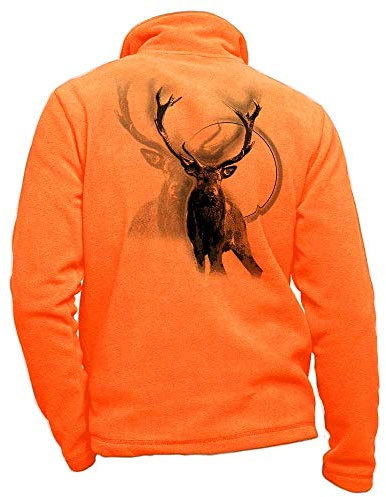 Personalisierte Hirschorange Fleecejacke - Größe S Jagdbekleidung