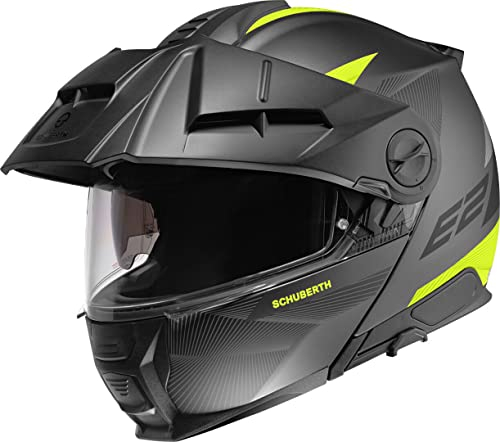 Schuberth E2 Defender Klapphelm, schwarz matt/gelb, S (55)