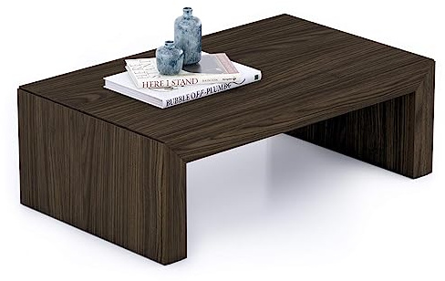 MOBILI FIVER, Mesa de Centro Angelica, Nogal Americano, mesita salón, mesita Auxiliar Baja, Made In Italy