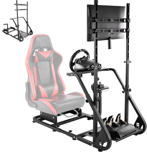 Dardoo Gaming Simulator Cockpit With Monitor Mount Fit for Logitech G923 G29 G920, for Thrustmaster T80 T150 Racing Stand Compatible with Xbox One, for PC, Without Wheel, Pedal, Handbrake and Seat