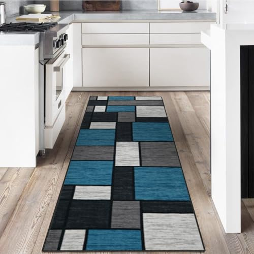LYYK Teppich Läufer, Waschbar Küchenteppich, 7.5mm Küchenläufer Hochwertige Teppichläufer Rutschhemmender Gelrücken Dauerhaft für Küche, Flur & Wohnraum 60x120cm