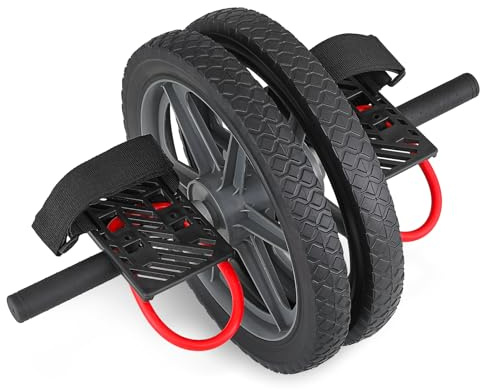 MADOG Ab Roller Wheel with Foot Straps, Ab Workout Accessories for Home Gym, Fitness Equipment for Men & Women, for Abdominal & Core Strength Training, 330 Lbs Capacity