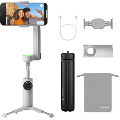 Insta360 Flow Pro Profi-Stativ-Bundle- KI-gestützter Smartphone-Gimbal-Stabilisator mit 3-Achsen, Unbegrenztes 360°-Schwenk-Tracking, Stativ integriert, KI-Tracking
