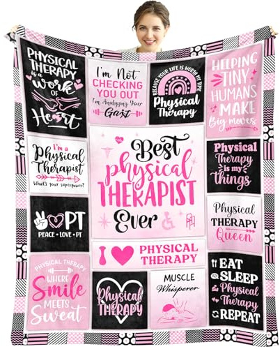 HSEFURNI Physical Therapist Blanket 60 x 50 - Therapy Gifts for Female Therapists - PT Month Gifts for Women