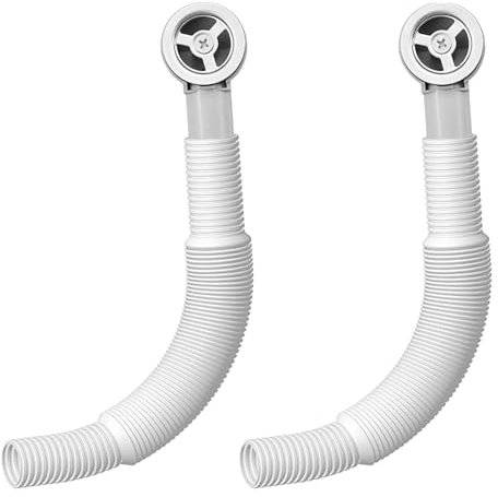 Xiciki 2 PCS Sink Overflow Pipe Kit with 250mm Tube, Universal Wash Basin Overflow Head for Leak and Odor Prevention, Easy Installation