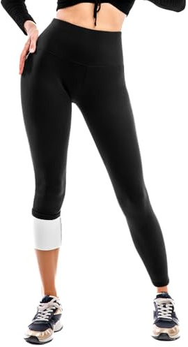SINOPHANT Legging Doublé Polaire Femme, Pantalon Polaire Femme Thermique Taille Haute Chaud Hiver, Noir, XL