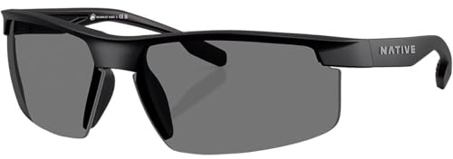 Native XD9048 Ridge-Runner Crest Sunglasses, Matte Black/Grey Polarized, 69 mm