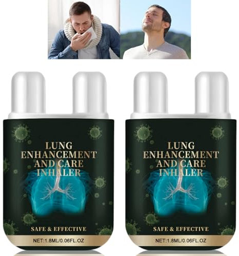 2Pcs Lung Cleaning Inhaler,Natural Refreshing Nasal Inhaler Stick,Double Hole Aromatherapy Stick,Inhalers for Breathing,Blocked Nose Spray,Dual Nasal Inhaler,Nose Inhaler for Blocked Nose,Lung Cleanse